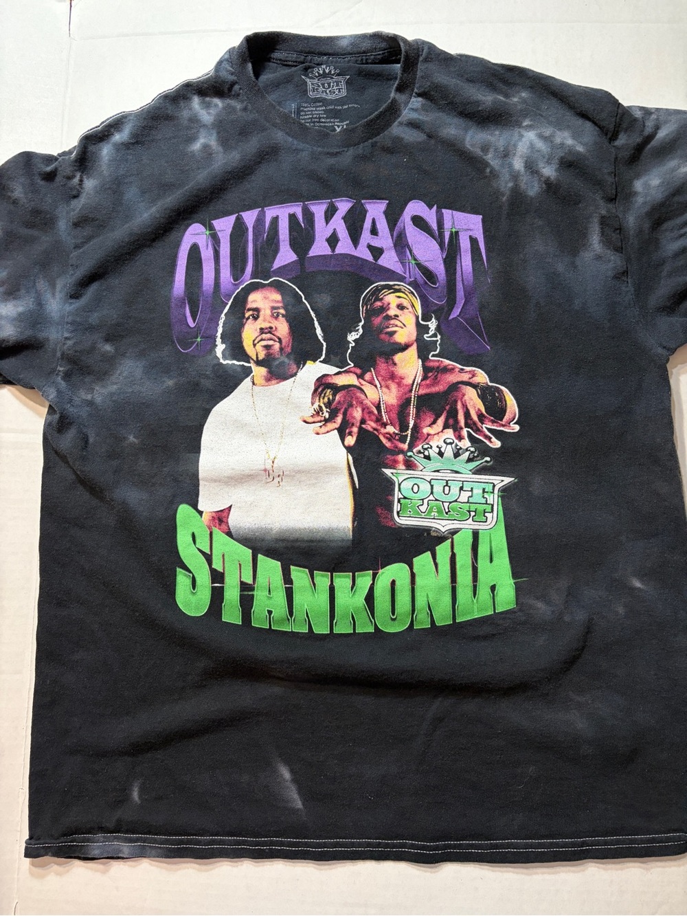 Outkast Stankonia Rap T Shirt Tie Dye Tee XL Black Soft Cotton Tagless Colorful